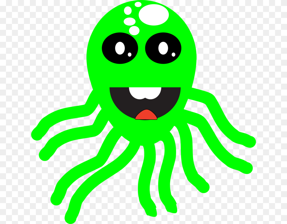 Giant Pacific Octopus Computer Icons Emoticon Squid Green, Wildlife, Animal, Bear Free Transparent Png