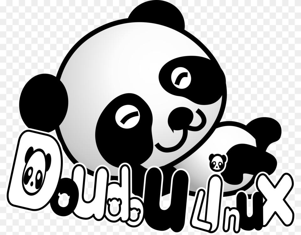 Giant Panda Bear Baby Pandas Doudoulinux, Stencil, Wheel, Machine, Face Free Png