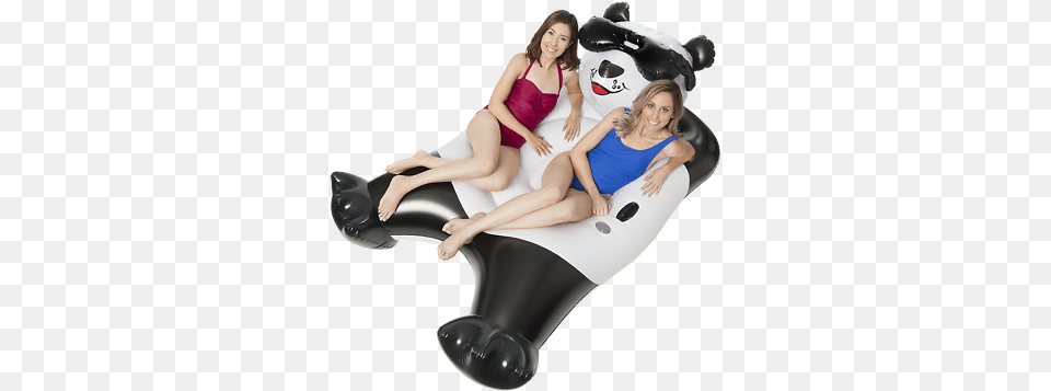 Giant Panda Bear Inflatable Pool Float Holds Up To 300 Lbs Ebay Inflatable, Adult, Female, Person, Woman Free Transparent Png