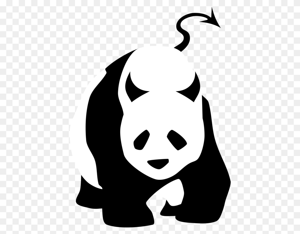 Giant Panda Bear Silhouette Sticker Kung Fu Panda, Stencil, Baby, Person, Face Png Image