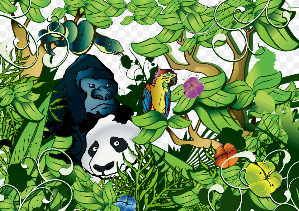 Giant Panda Forest Animal Clip Art Carteles De La Selva, Plant, Outdoors, Nature, Rainforest Png