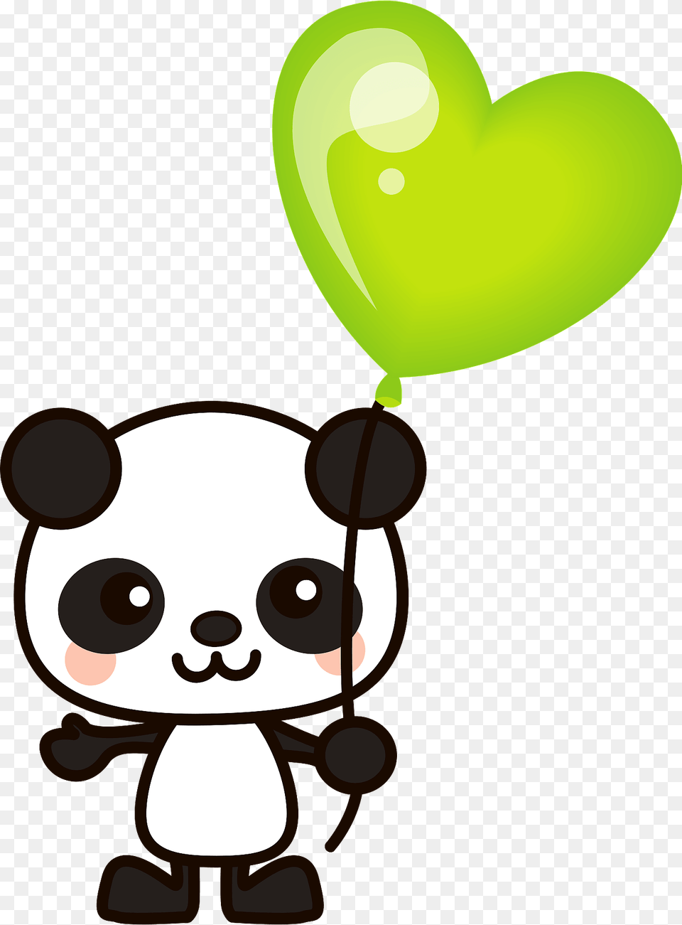 Giant Panda Is Holding A Heart Balloon Clipart Free Png Download