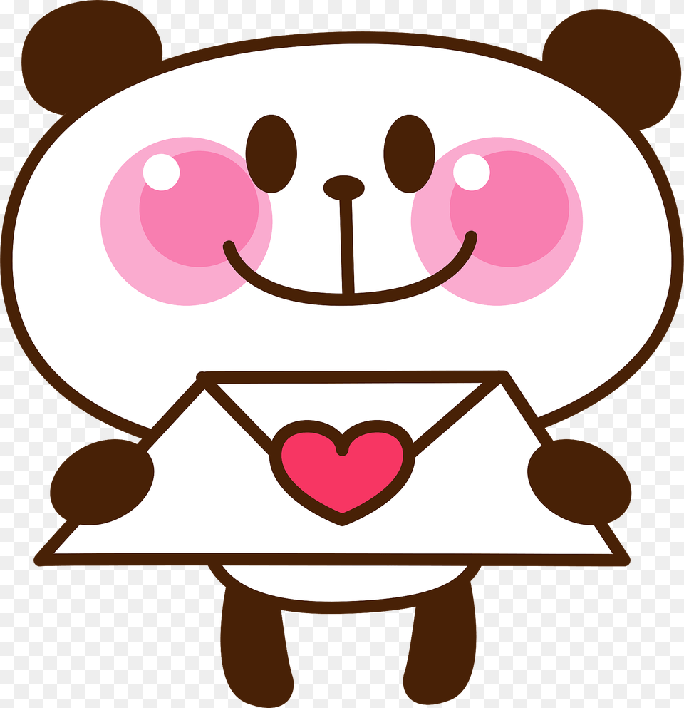 Giant Panda Is Holding A Love Letter Clipart Free Png Download