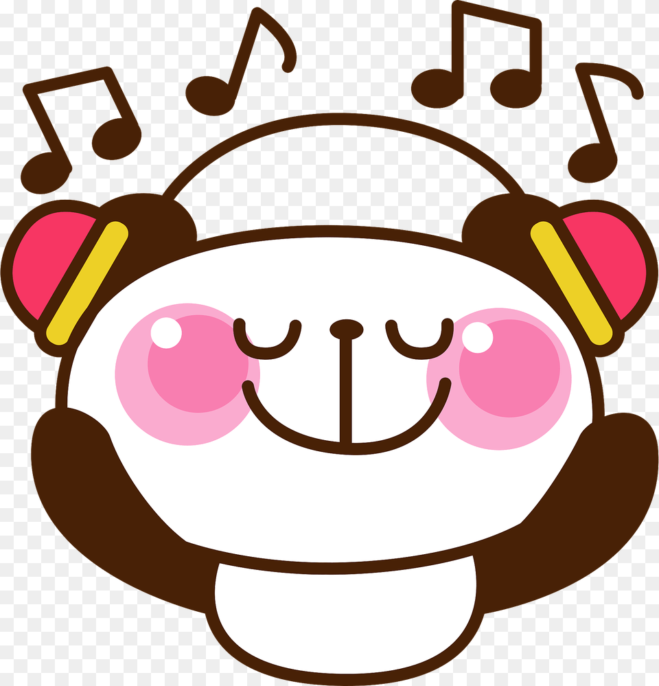 Giant Panda Is Listening To Music Clipart, Animal, Fish, Sea Life, Shark Free Transparent Png