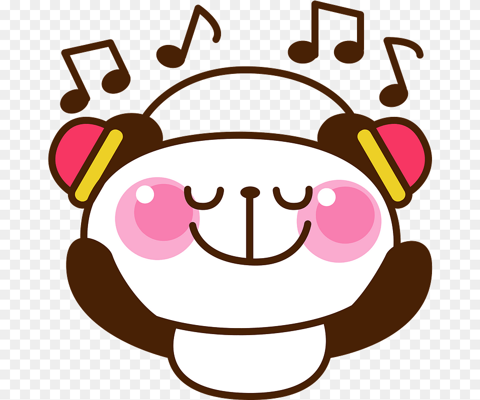 Giant Panda Is Listening To Music Clipart Listening To Music Clipart, Electronics, Hardware, Smoke Pipe Free Transparent Png