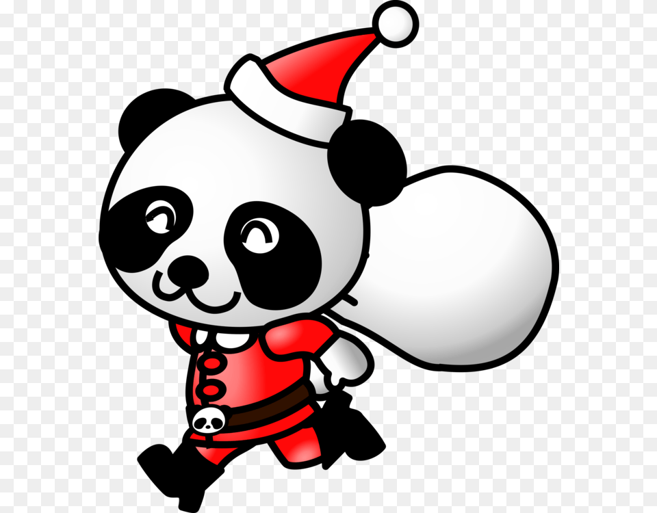 Giant Panda Santa Claus Clip Art Christmas Christmas Day Bear, Baby, Person Png