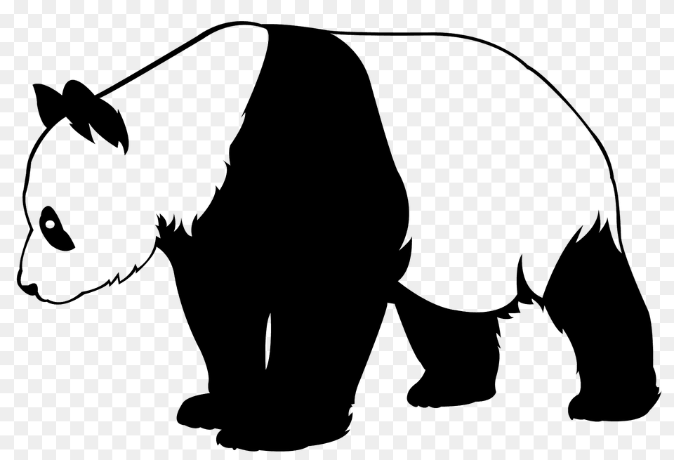 Giant Panda Silhouette, Animal, Mammal, Wildlife Png Image