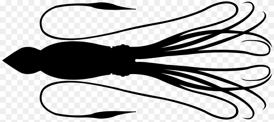 Giant Squid Silhouette, Animal, Sea Life, Bow, Weapon Free Png