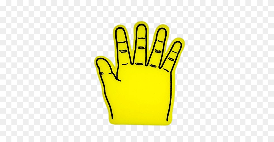 Giant Yellow Foam Hand, Clothing, Glove, Body Part, Person Png