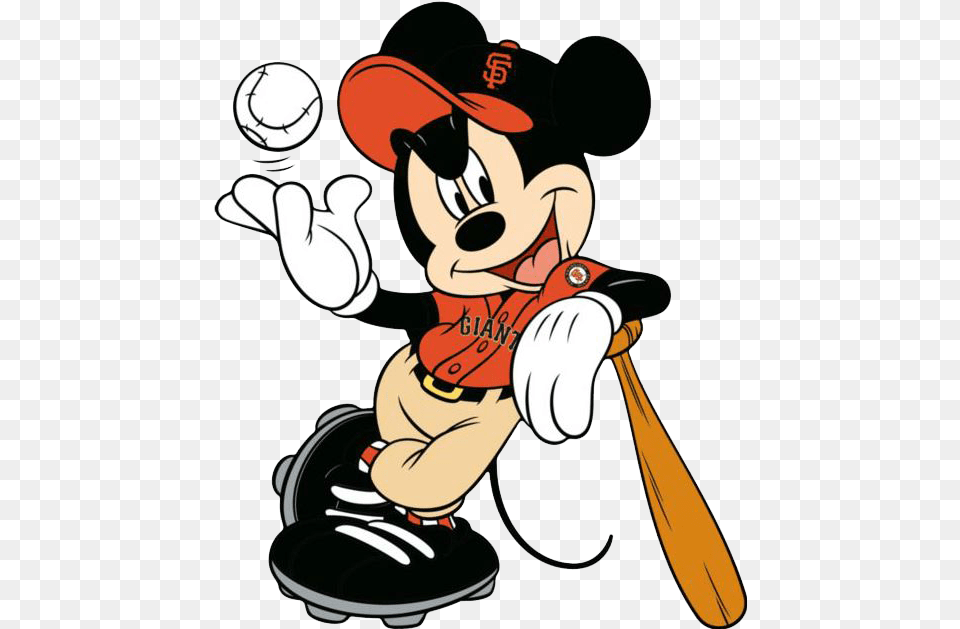 Giants Baseball Clipart Mickey Mouse Baseball, People, Person, Team, Sport Png