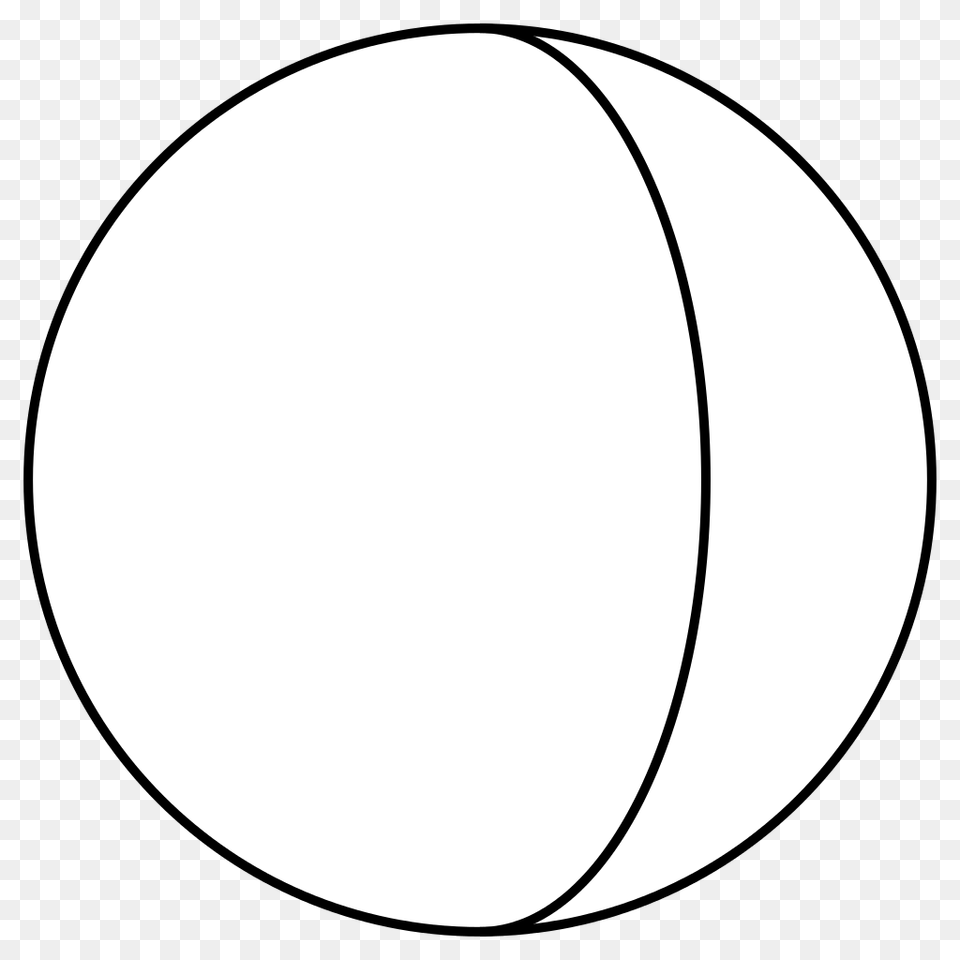 Gibbous Crescent Half Ellipse In Circle Outlined, Sphere, Astronomy, Moon, Nature Free Transparent Png