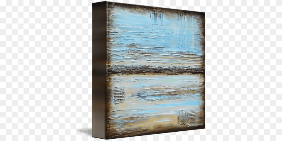 Giclee Print Blue Abstract Painting Blue Brown Modern Gallery Wrapped Canvas Art Print 8 X 8 Entitled Blue, Modern Art, Wood Free Png
