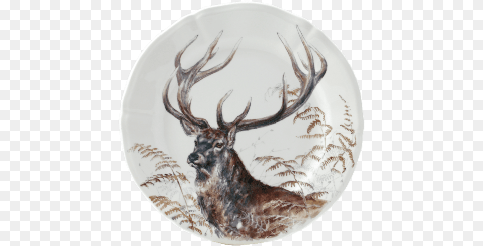 Gien Sologne Dessert Plate Gien Sologne Set Of 4 Dessert Plates Game 4 Patterns, Animal, Mammal, Wildlife, Deer Free Png