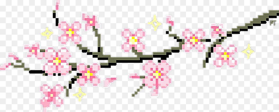Gif Clip Art Image Desktop Wallpaper Pixel Pixel Cherry Blossom Transparent, Flower, Plant Free Png Download