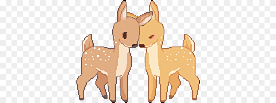 Gif Love Cute Anime Kawaii Cartoon Aw Animal Cutie Pixel Deer, Mammal, Wildlife, Person, Face Png