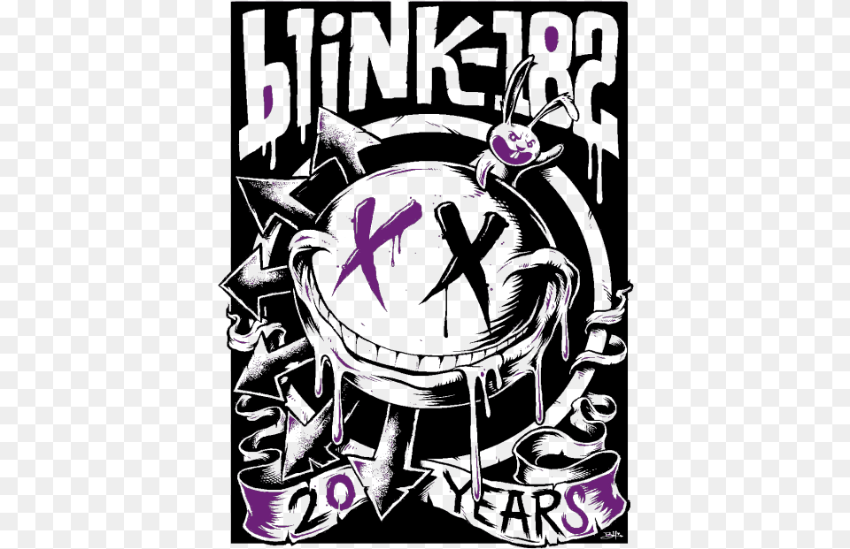 Gif Music Rock Edit Live Era Band Punk Logo Blink 182 Mark Poster Blink 182, Purple, Person, Art, Painting Png