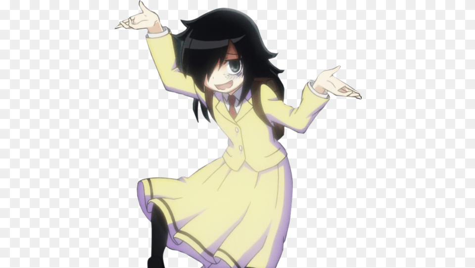 Gif Tomoko Anime Full Size Watamote Consider The Following, Adult, Book, Comics, Female Free Transparent Png