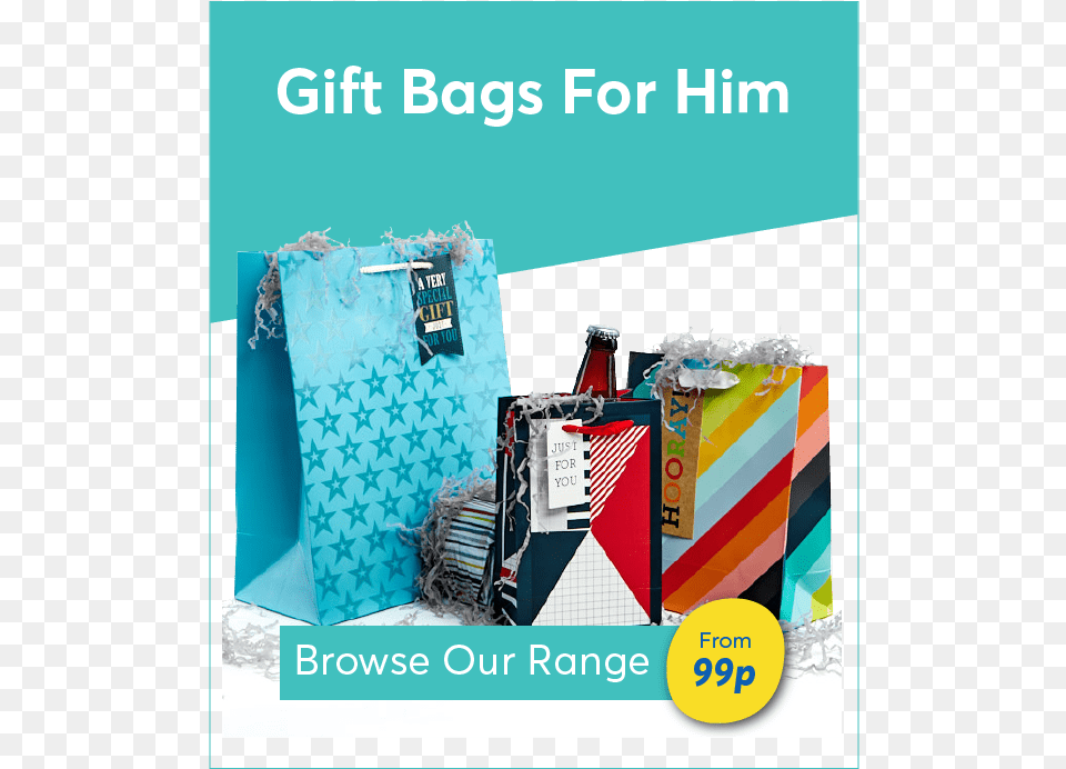 Gift Bags And Wrap For Him Flyer, Advertisement, Bag, Poster Png