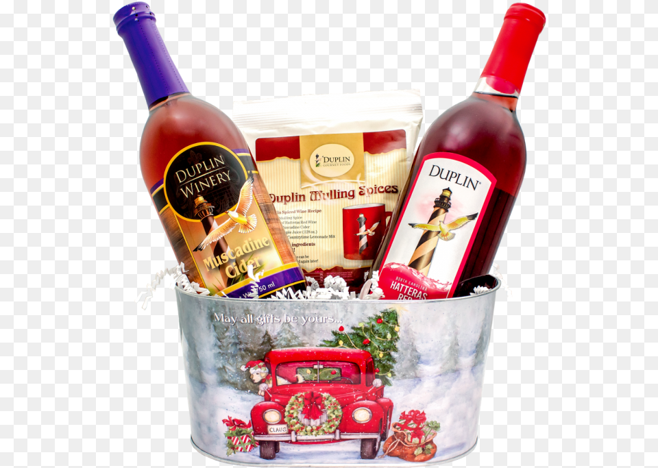 Gift Basket, Alcohol, Wine, Wine Bottle, Liquor Free Png