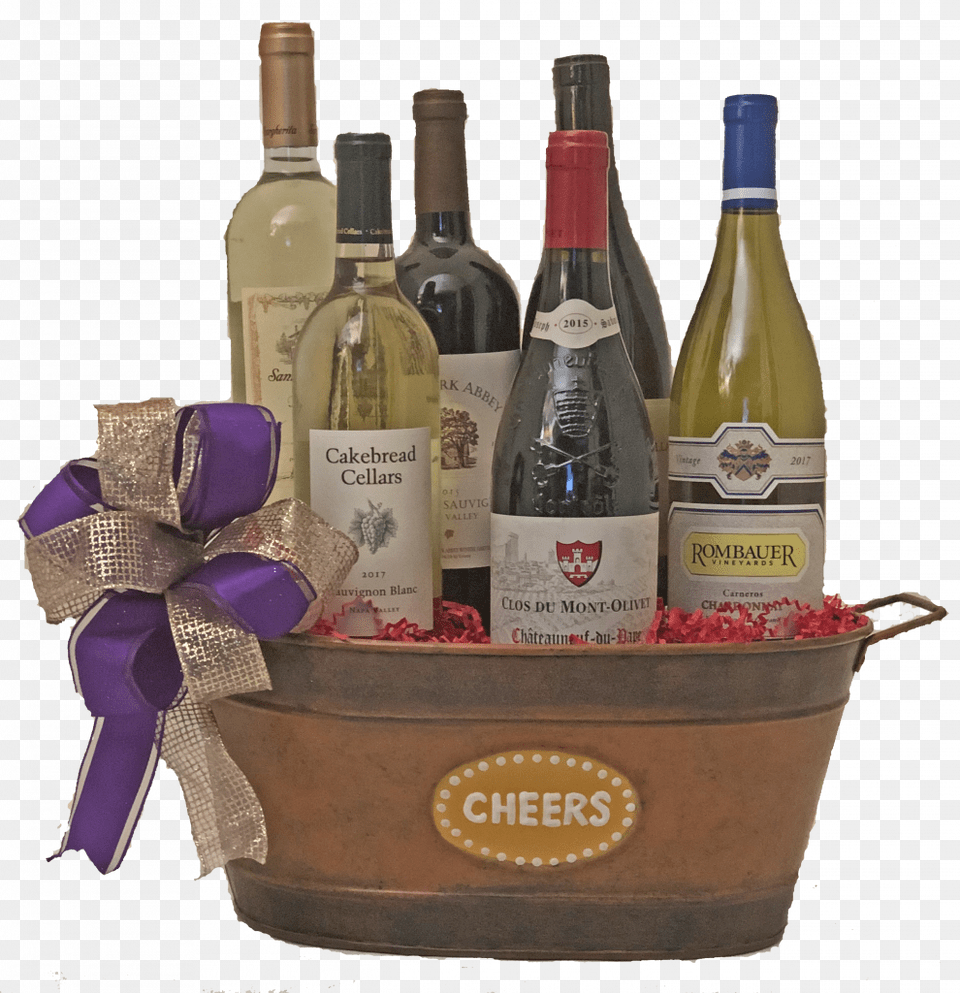 Gift Basket, Alcohol, Beverage, Bottle, Liquor Free Transparent Png