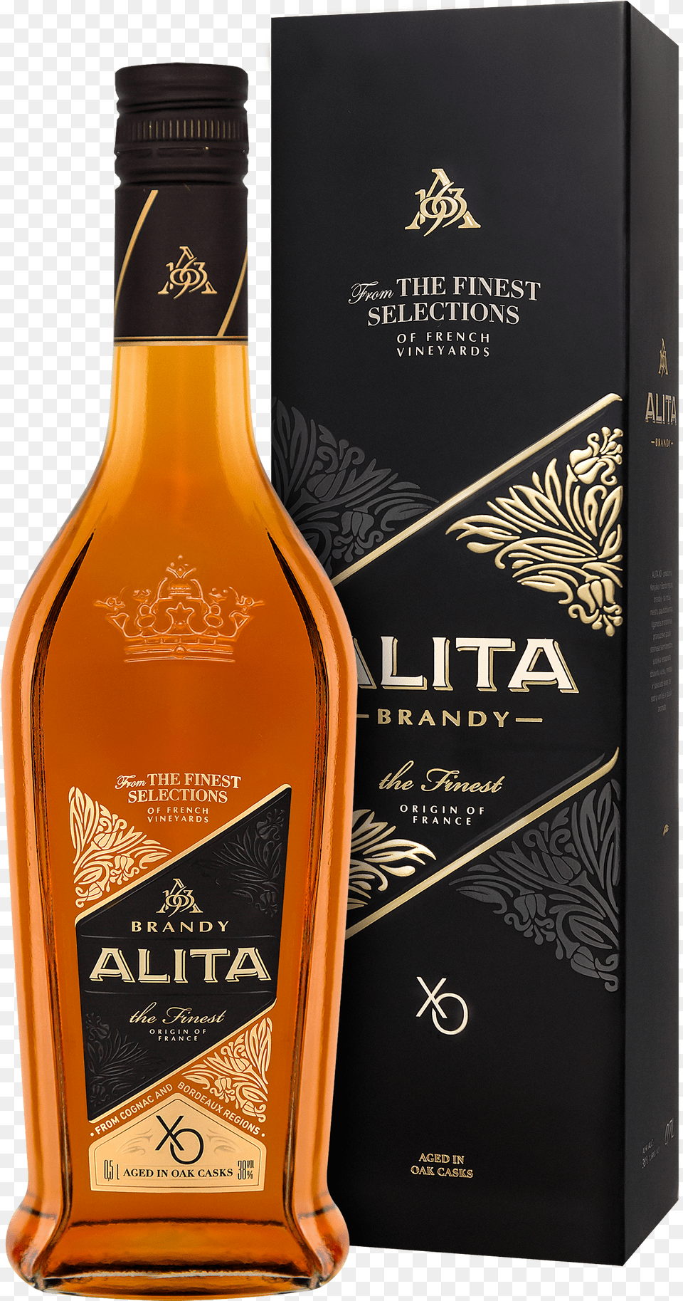 Gift Box Design For Alita Xo Brandy Vodka Bottle Whiskey Alita Brandy Xo Free Transparent Png