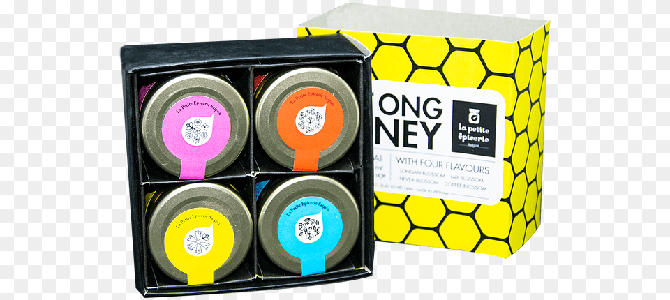Gift Box Of 4 Honey Jars Circle, Qr Code, Tape Png