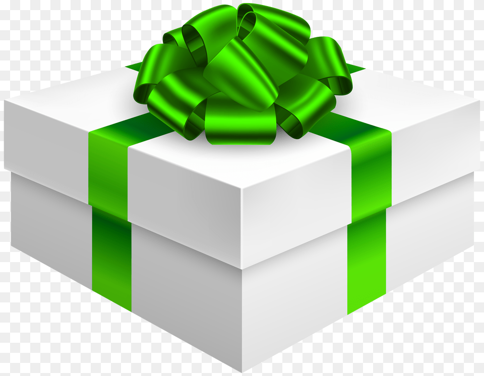 Gift Box With Bow In Green Clipart, Mailbox Png