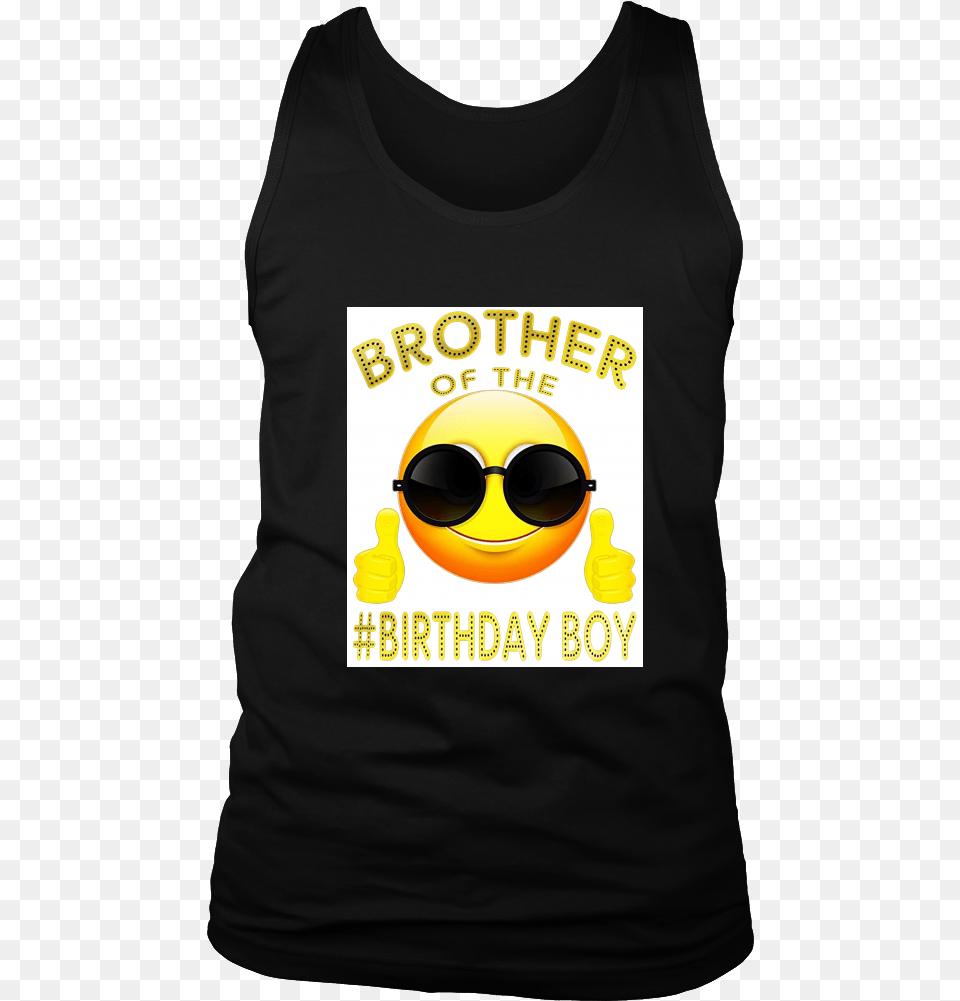 Gift Emoji Brother Of The Birthday Boy Cool Emoji Active Tank, Accessories, Clothing, Sunglasses, T-shirt Free Png Download