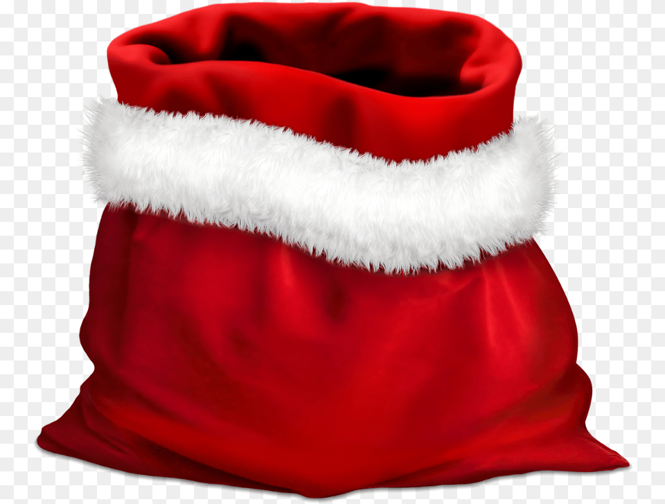 Gift Gifts Red Bag Bag Of Santa Claus Holidays Santa Christmas Bag, Christmas Decorations, Festival, Clothing, Scarf Free Png Download