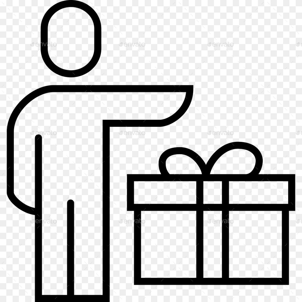 Gift Line Icons Vector Graphics, Text Png