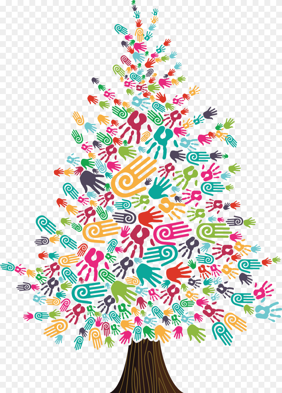 Gift Of Giving Tree Arbol De Navidad Con Manos, Christmas, Christmas Decorations, Festival, Christmas Tree Free Png