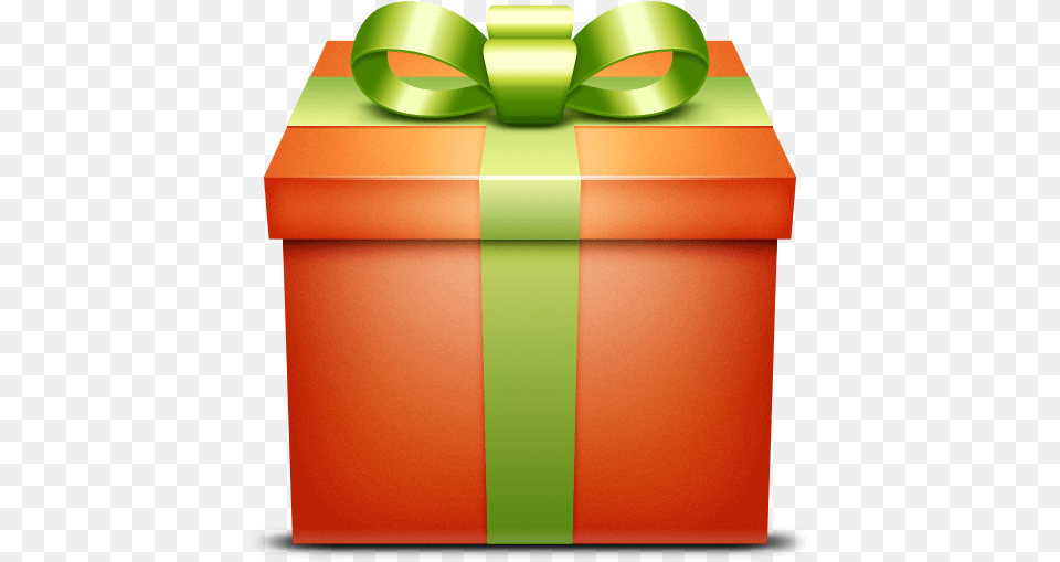 Gift Orange Present Icon Green And Orange Gift, Tape, Box Free Transparent Png