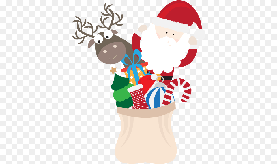Gift Pattern Claus Cartoon Reindeer Santa Christmas Christmas Day, Clothing, Hat, Nature, Outdoors Png Image