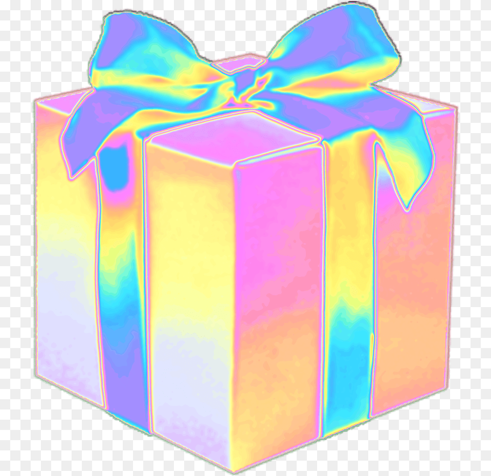 Gift Present Birthday Party Suprise Holo Holographic Box Gift Tumblr Free Transparent Png