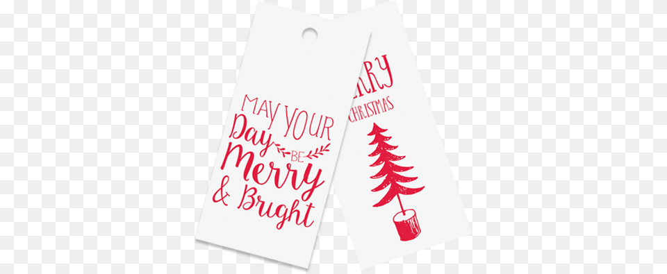 Gift Tag White And Red Merry And Bright Pack Of Red, Text, Advertisement, Poster Png