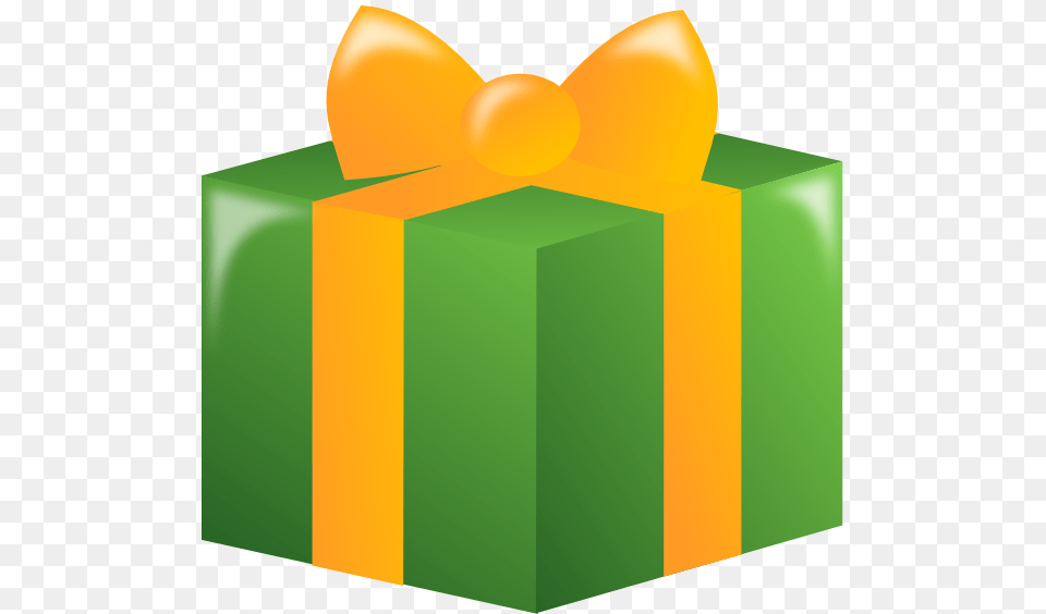 Gift With Green Wrapping And Gold Ribbon Clip Art Birthday Box Clip Art Free Png Download