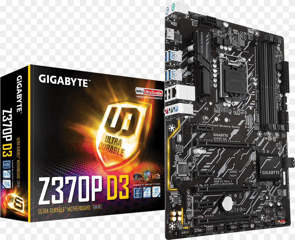 Gigabyte Z370p D3 Lga1151 Motherboard Gigabyte Z370p, Computer Hardware, Electronics, Hardware, Computer Free Png Download