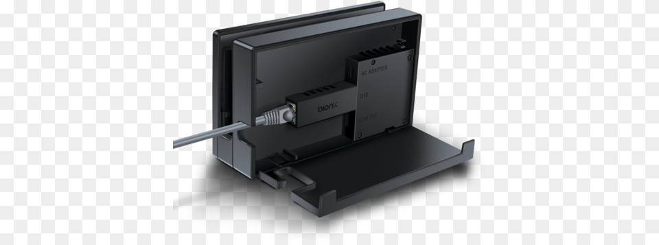 Giganet Adapter In Nintendo Switch Angled View Electronics, Computer Hardware, Hardware, Mailbox Free Png
