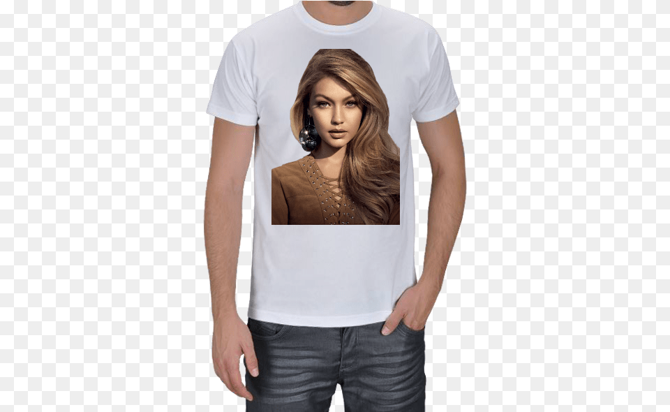 Gigi Hadid Erkek Tirt Gigi Hadid Ta Devri Tirt Erkek, Adult, Clothing, Female, Person Free Png Download