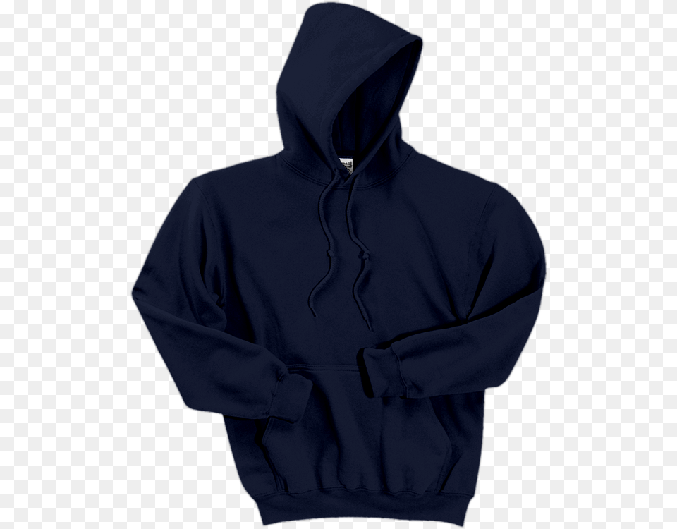 Gildan Dryblend Pullover Hooded Sweatshirt Navy Hoodie Black Gildan Front, Clothing, Knitwear, Sweater, Coat Png