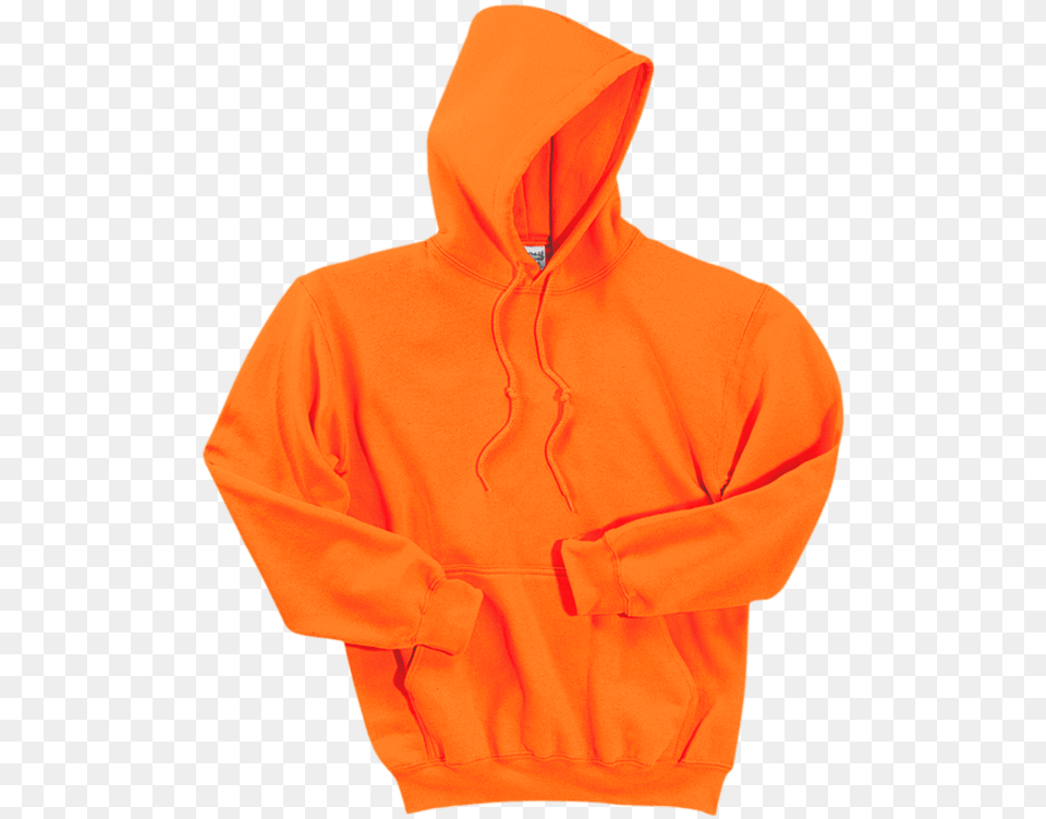 Gildan Dryblend Pullover Hooded Sweatshirt Safety Orange Hooded Sweatshirt, Clothing, Hood, Hoodie, Knitwear Png Image