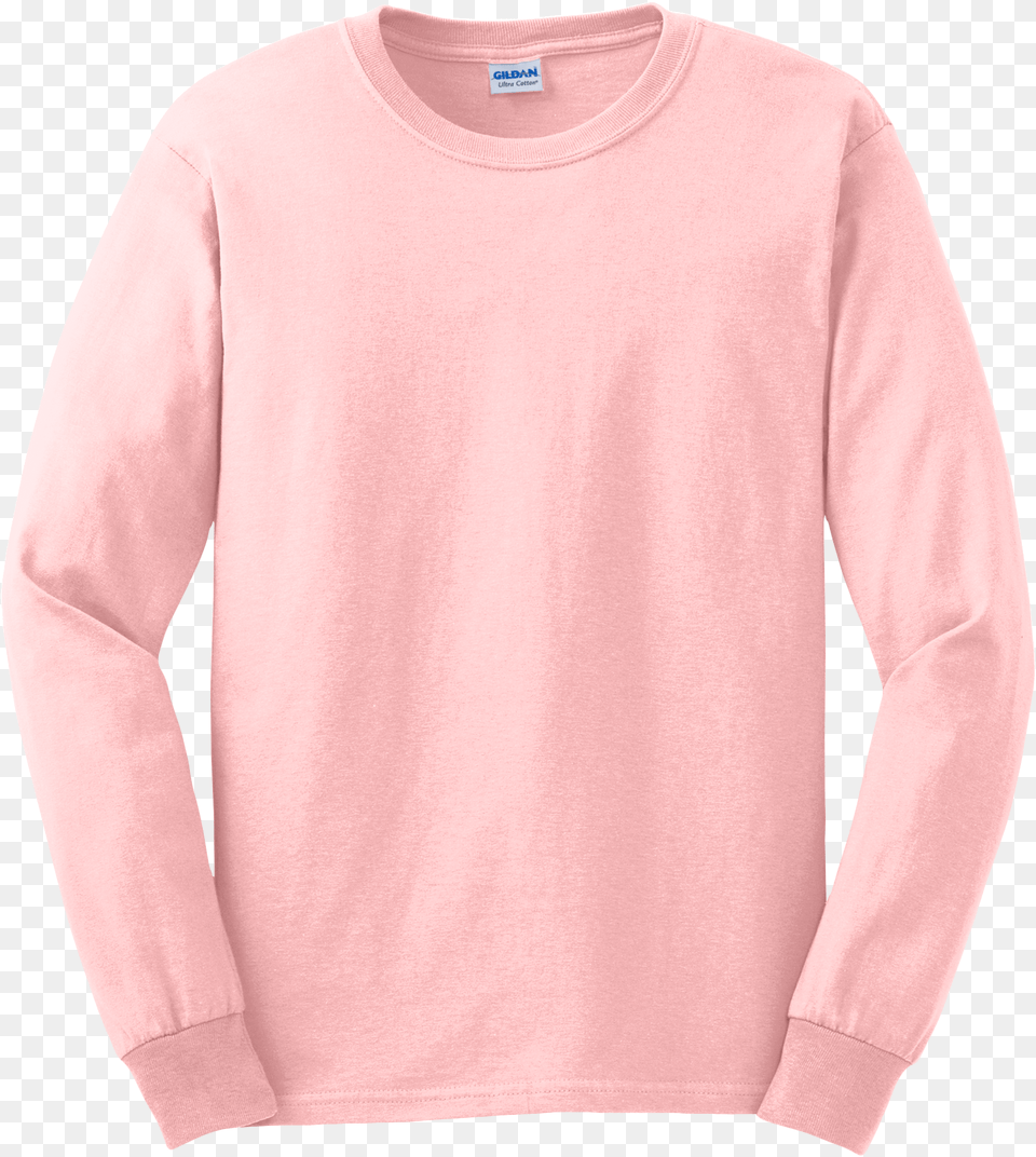 Gildan Long Sleeve T Shirt Long Sleeve Shirt Pink Plain Free Transparent Png