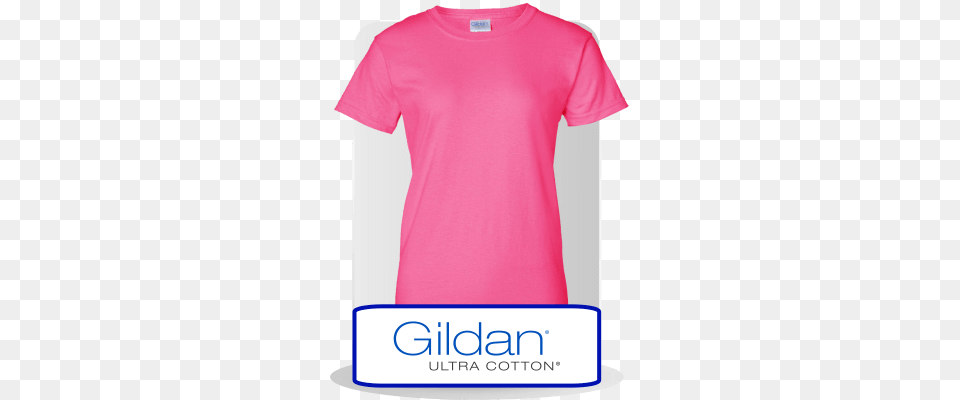 Gildan Women39s Ultra Cotton Tees Transparent T Shirt Pink, Clothing, T-shirt Png