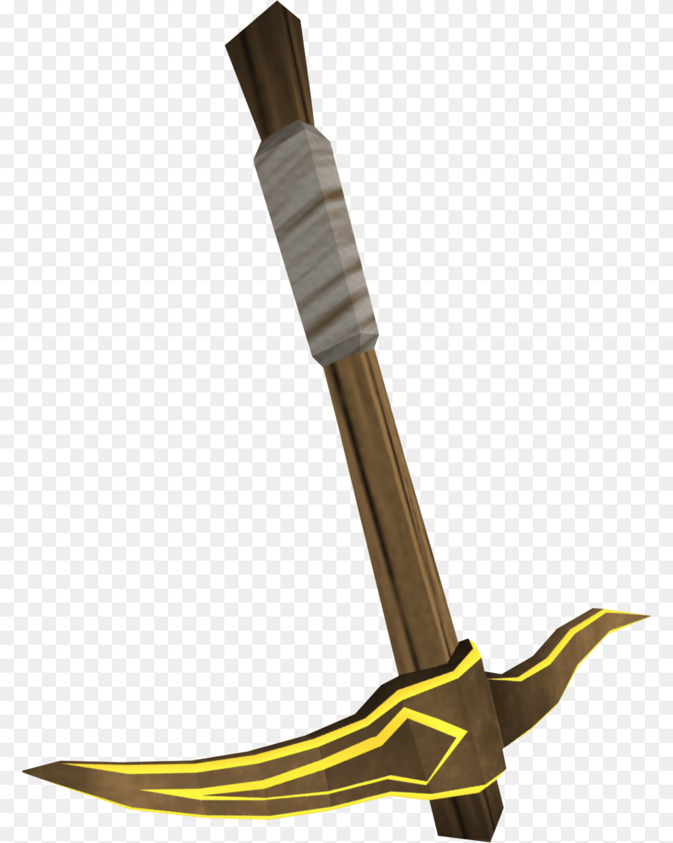 Gilded Bronze Pickaxe Video Game, Sword, Weapon, Device, Blade Png Image