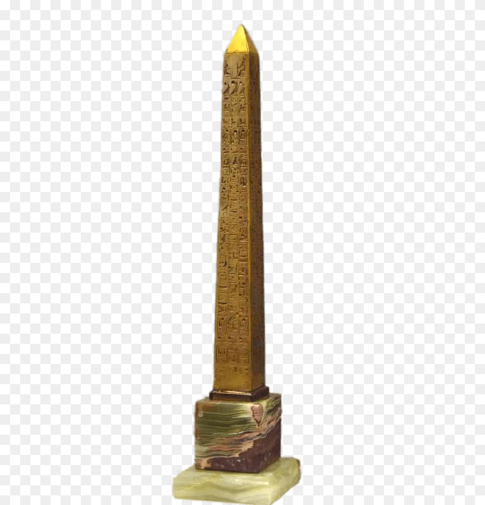 Gilded Egyptian Obelisk, Architecture, Building, Monument, Pillar Png