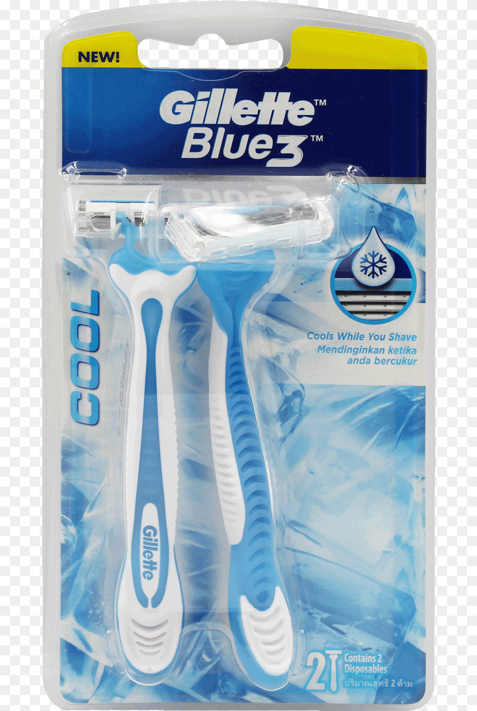 Gillette Blue 3 Disposable, Blade, Weapon, Razor, Brush Png Image