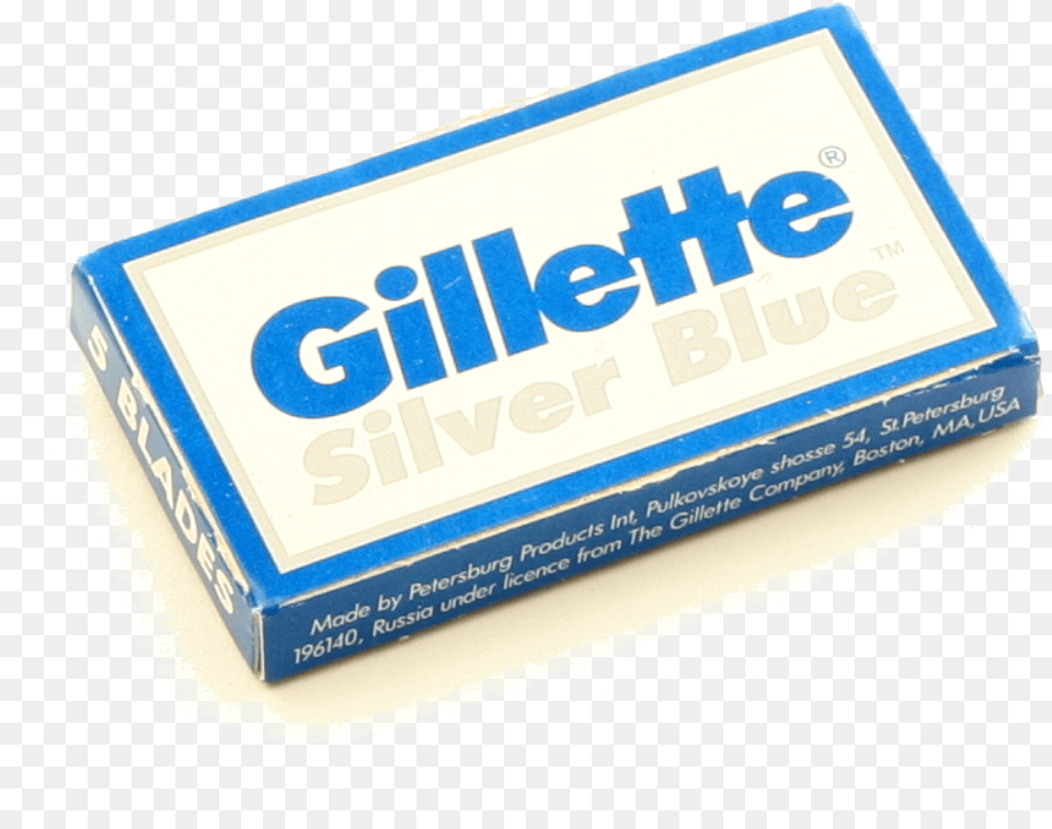 Gillette Silver Blue Blades Electric Blue, Box, Rubber Eraser Png Image