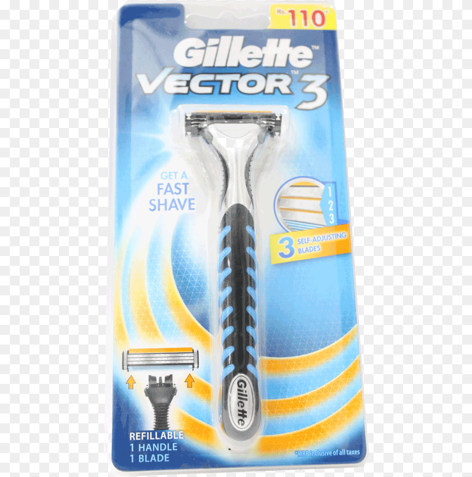 Gillette Vector 3 Razor, Blade, Weapon Png