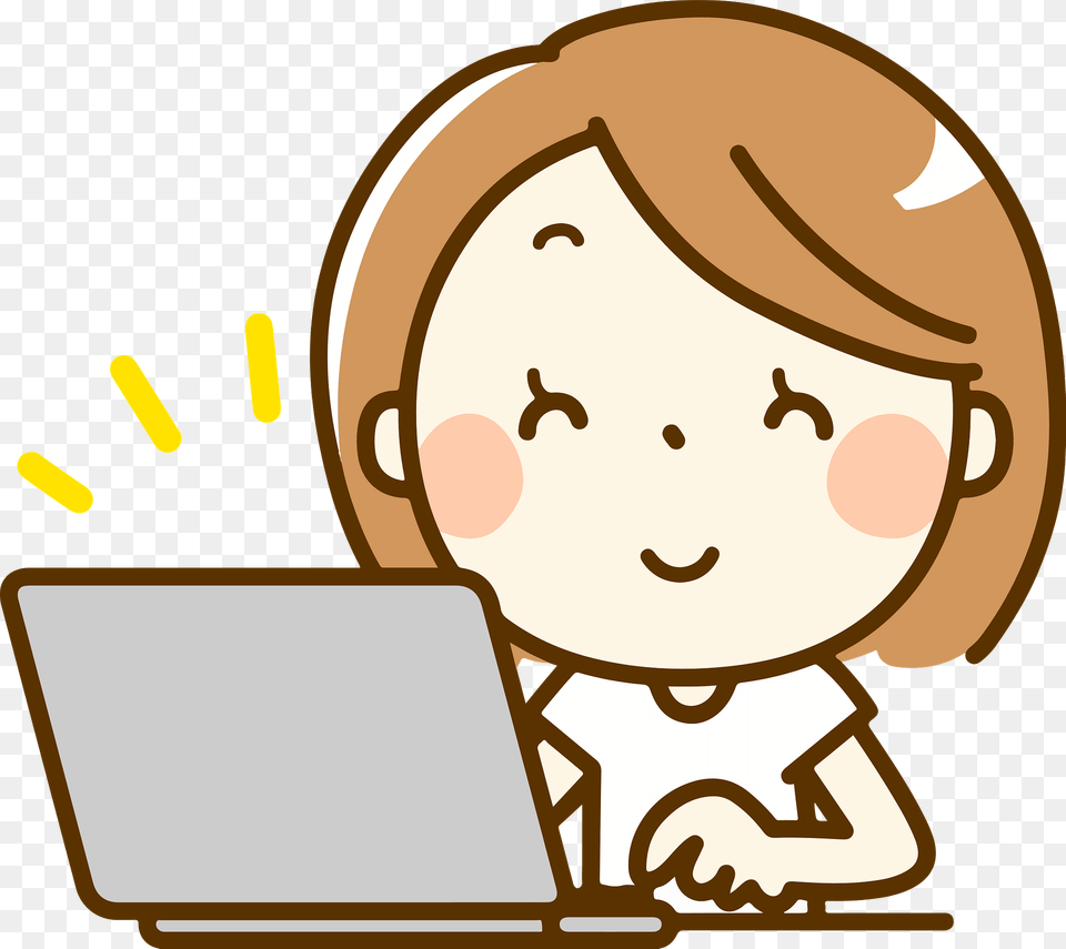 Gina Woman Is Using Laptop Computer Clipart, Electronics, Pc, Face, Head Png