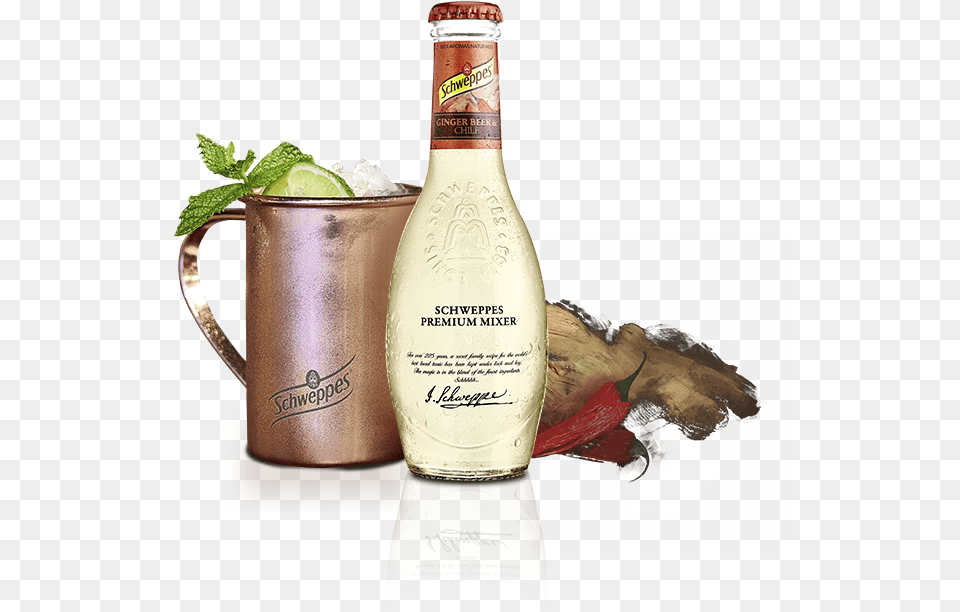 Ginger Beer Amp Chile Schweppes Ginger Beer Amp Chile, Plant, Mint, Herbs, Cup Free Png Download